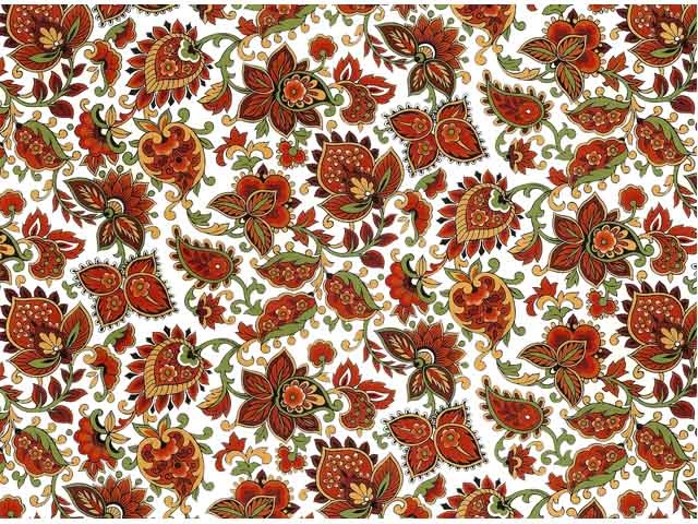 Red Paisley Chintz 200 mm x 200 mm